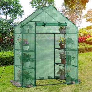Serre portable 4 étages 8 tablettes
