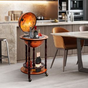 Meuble bar globe 16e siècle bois