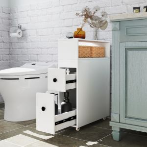 Armoire salle bain bois toilette organiseur tiroirs