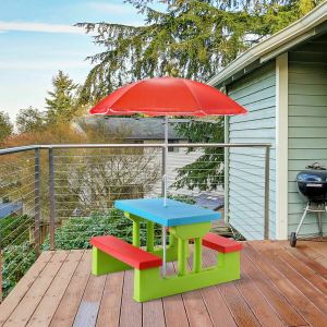 Table pique-nique enfants pliante avec parasol