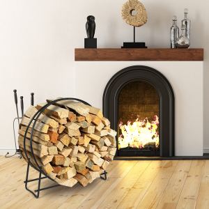 Support rangement bois 40'' acier tubulaire