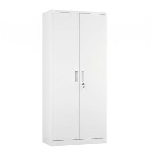 Armoire rangement métal garage verrouillable 4 tablettes ajustables blanc