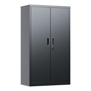 Armoire Rangement Metal Garage Acier Verrouillable 3 Tablettes Noir