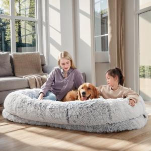 Lit humain chien 63"x31.4" fourrure orthopédique