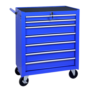 Chariot rangement 7 tiroirs coffre à outils roulettes bleu