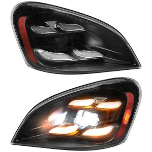 Phare noir Freightliner Cascadia 2008-2017 LED paire