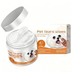 Lingettes taches larmes chien et chat, aloe et camomille, 60 unités
