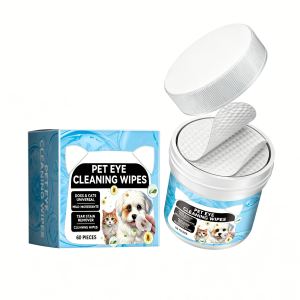 Lingettes nettoyage oculaire chien et chat, éliminant taches, 60 unités