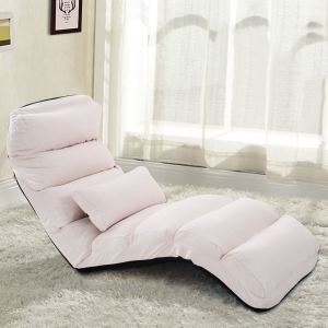 Fauteuil canapé pliant paresseux avec oreiller, beige