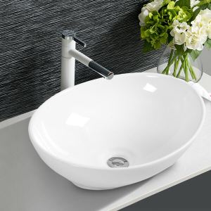Lavabo vasque ovale en céramique