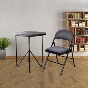 Ensemble 4 chaises pliantes rembourrage tissu