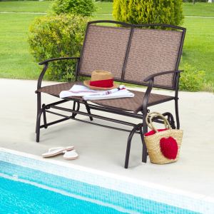 Chaise berçante fer patio, cour, pelouse
