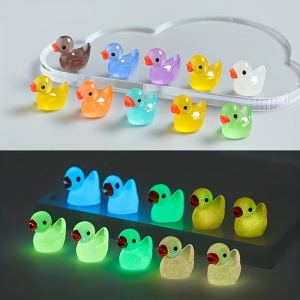 Canards résine mini 50pcs luminescent, miniatures brillant foncé décor paysage