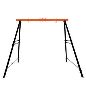 Ensemble balançoire cour, cadre A métal, orange, sans siège