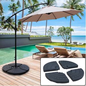 Base parasol patio 145 lb cantilever 4 pièces noire
