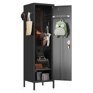 SUPEER casier métal 1 porte noir bureau école