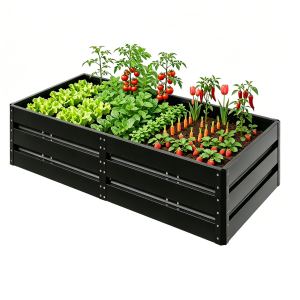 Bac surélevé métal jardin 207 gal 6,3x3,1x1,5pi avec 6 poteaux