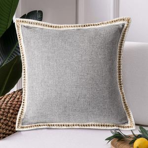 2 Housses coussin lin vintage 20x20 po