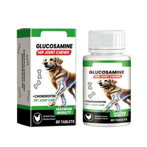 Mâchouilles glucosamine hanche chien, soutien articulaire, saveur poulet
