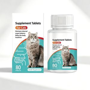 Probiotiques chat 80 comprimés, santé digestive, immunité, peau vision