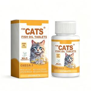 Comprimés huile 3 poissons chat, multivitamines peau et pelage, 60 unités
