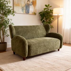 Causeuse nordique 58 po chénille vert olive