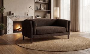 Causeuse 58,27po chenille brun foncé amovible