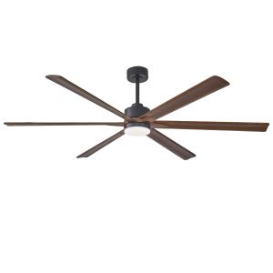 Ventilateur plafond 70po moteur DC silencieux 6 vitesses bois massif noir mat
