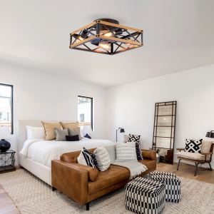 22.6IN  Flush Mount Ceiling Fan ,Reversible Motor, DC Remote Control,7 PCS PC Blades,6 Speed Ceiling Fan,Timing, For Bedroom Kitchen Living Room--NOT Included Bulbs