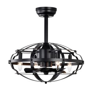 Ventilateur plafond 20.63po cage ferme ampoules non incluses noir