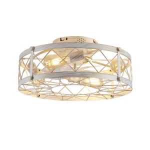 Ventilateur plafond 20" cage DEL blanc télécommande 6vi