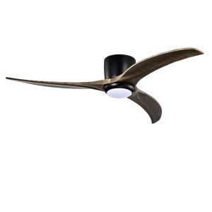 Ventilateur plafond 52 po bois, télécommande, noir mat