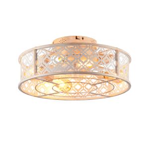 Ventilateur plafond 20 po style fleuri cage blanc rétro