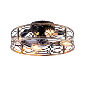 Ventilateur plafond 20" cages LED télécommande