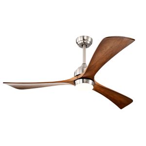 Ventilateur plafond 52 po 3 pales bois télécommande DEL