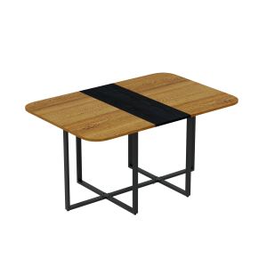 Table Multi-Usage 4-6 Places Marbre Bois Cadre Noir