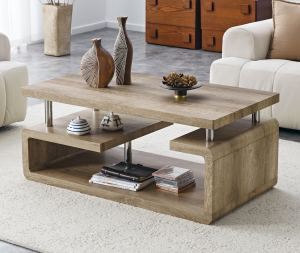 Table basse MDF compartiments ouvert décor