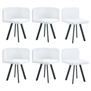 Ensemble 6 chaises blanc moderne, matériau PU, designs variés