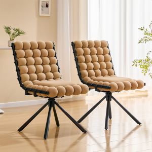 2 Chaises velours bulle jambes noires modernes