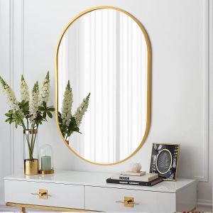 Miroir ovale métal doré 20 x 28 po