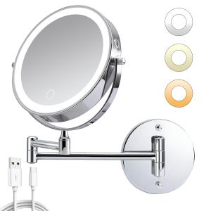 Miroir maquillage mural rechargeable 8'' grossissant