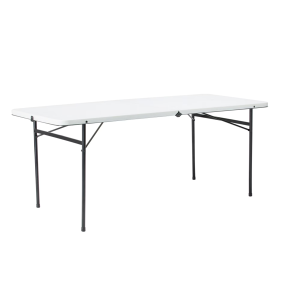 Table pliante plastique ronde 6pi, blanche