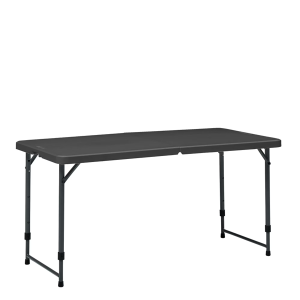 Table pliante plastique 4pi - Hauteur ajustable, noire