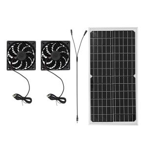 Kit ventilateur solaire 16W panneau 2 ventilateurs grenier