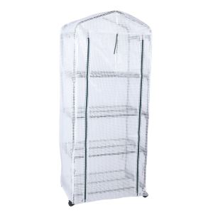 Serre PE 360° 4 étages portes zippées blanc