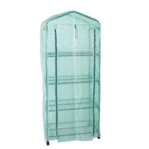 Serre PE 360° 4 étages portes zippées vert