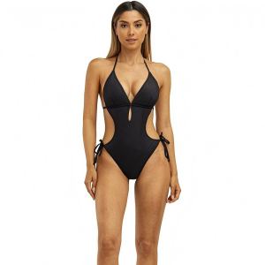 Maillot une-pièce halter découpe femme col V