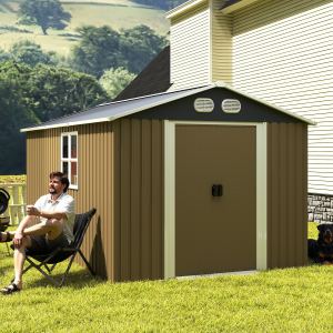 Cabanon métal Campcraft 8x12 pi, porte verrouillable, brun