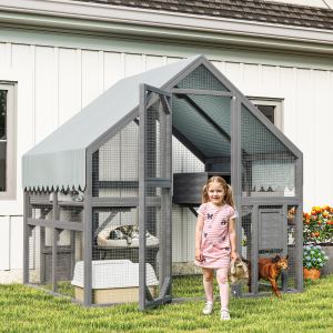 Enclos chat extérieur bois, 74x55x74po, imperméable UV
