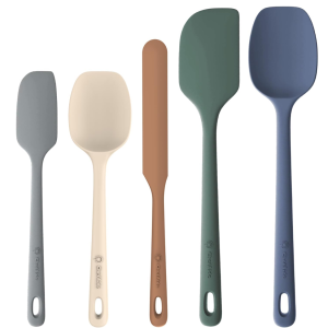 Ensemble 5 spatules silicone alimentaire poignée ergonomique résistant 600°F